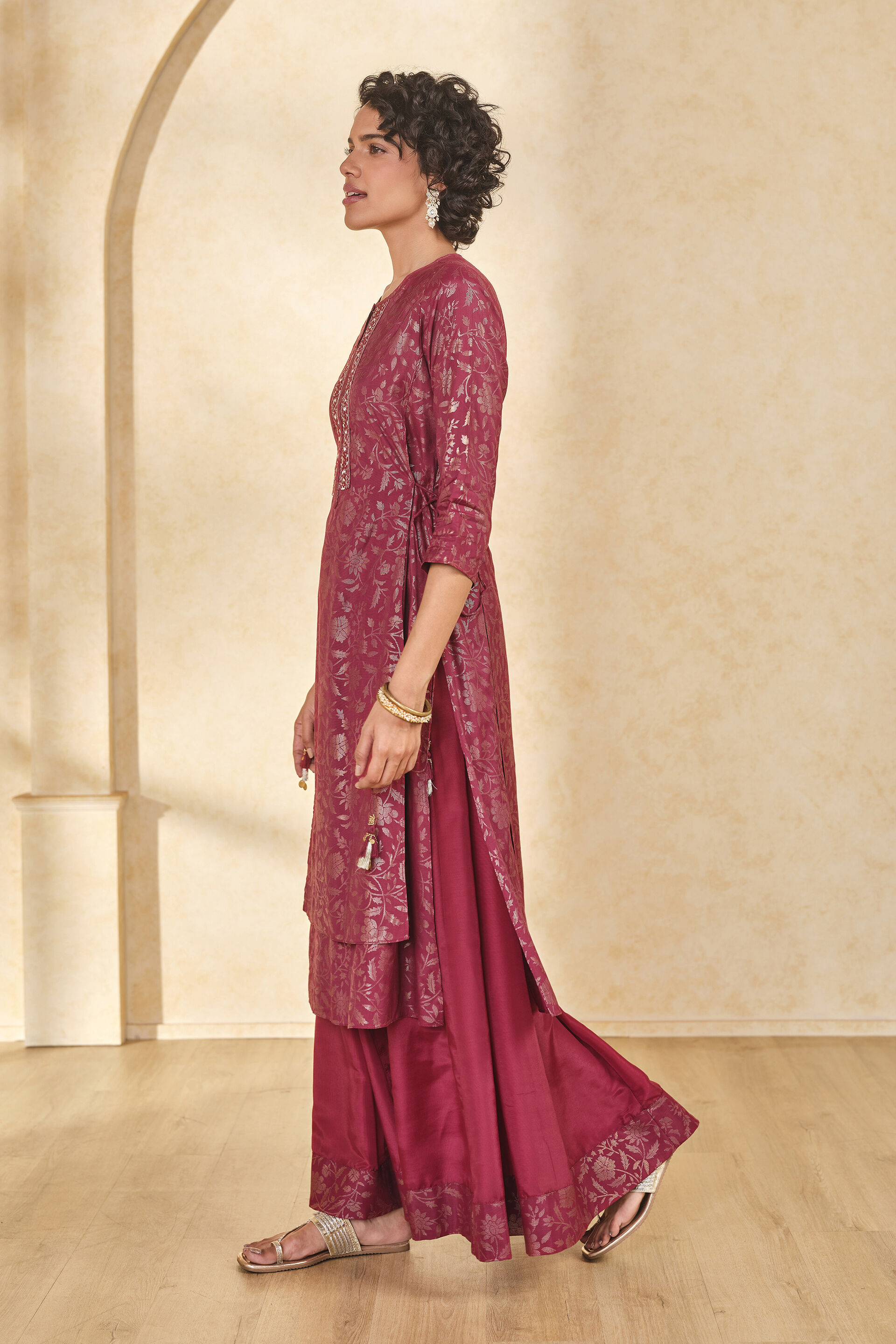 Maroon Kurta Set, Maroon, image 8